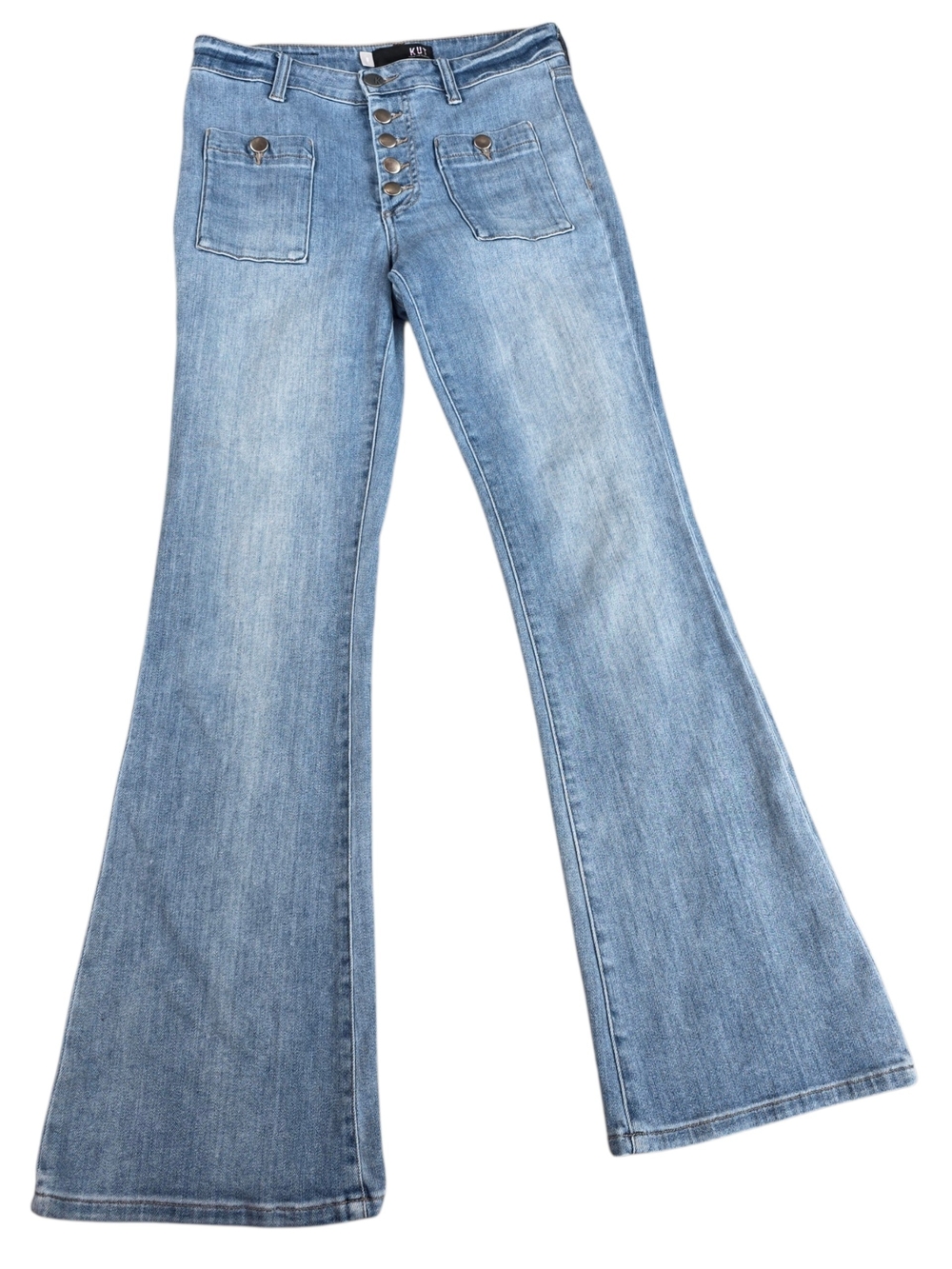 KUT from the Kloth Stella High Rise Flare Jeans Size 6 Light Wash Button Fly